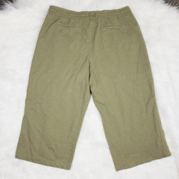 Athleta Farallon Heathered Wide Crop Pants Shadow Olive Heather Plus size 24 - Picture 4 of 12